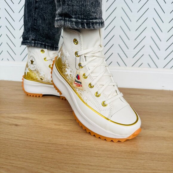 ❤️Converse Run Star Hike Hi Women Shoes Sz 7.5 Embroidered Stars Sneaker A12900C - Picture 6 of 13